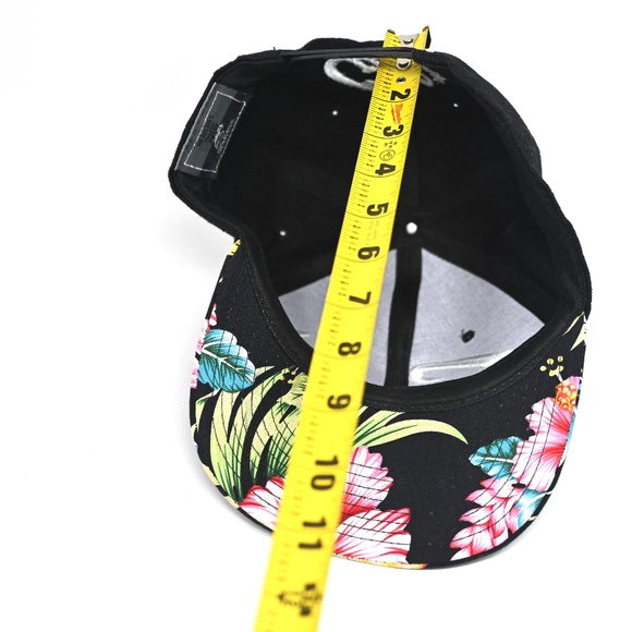 CALI Floral Hat Embroidered Headlines Baseball Cap Snapback Print - Picture 8 of 9